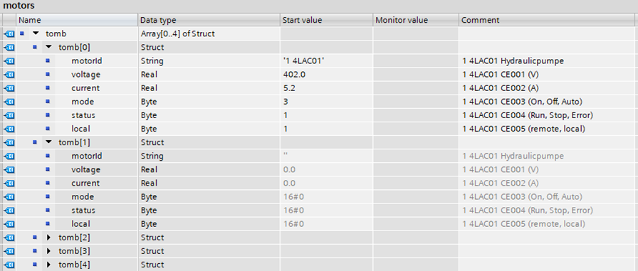 array & structure array & structure