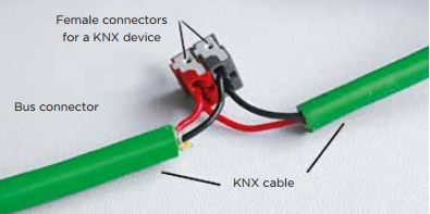 Bus terminal with incoming and outgoing bus cable