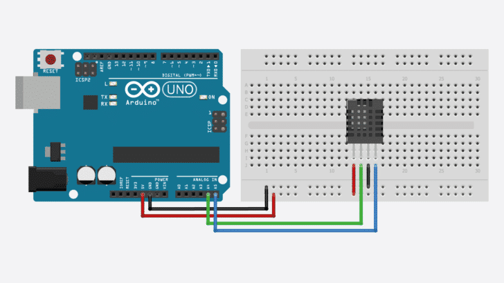 Example to I²C wiring with AM-2302 sensor