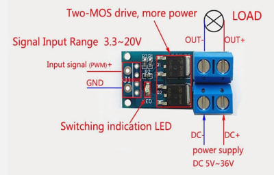 XY_MOS: MOS FET Drive Module 400W Support PWM Controller