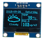 SSH1106 OLED Display with I²C communication
