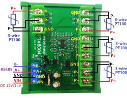 PTA8C04 4-channel PT100 Modbus Modul PTA8C04 4-channel PT100 Modbus Modul
